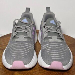 Adidas Swift Run 23 Girls Big Kid Gray and Purple Lace Up Sneakers Size 4 1/2.